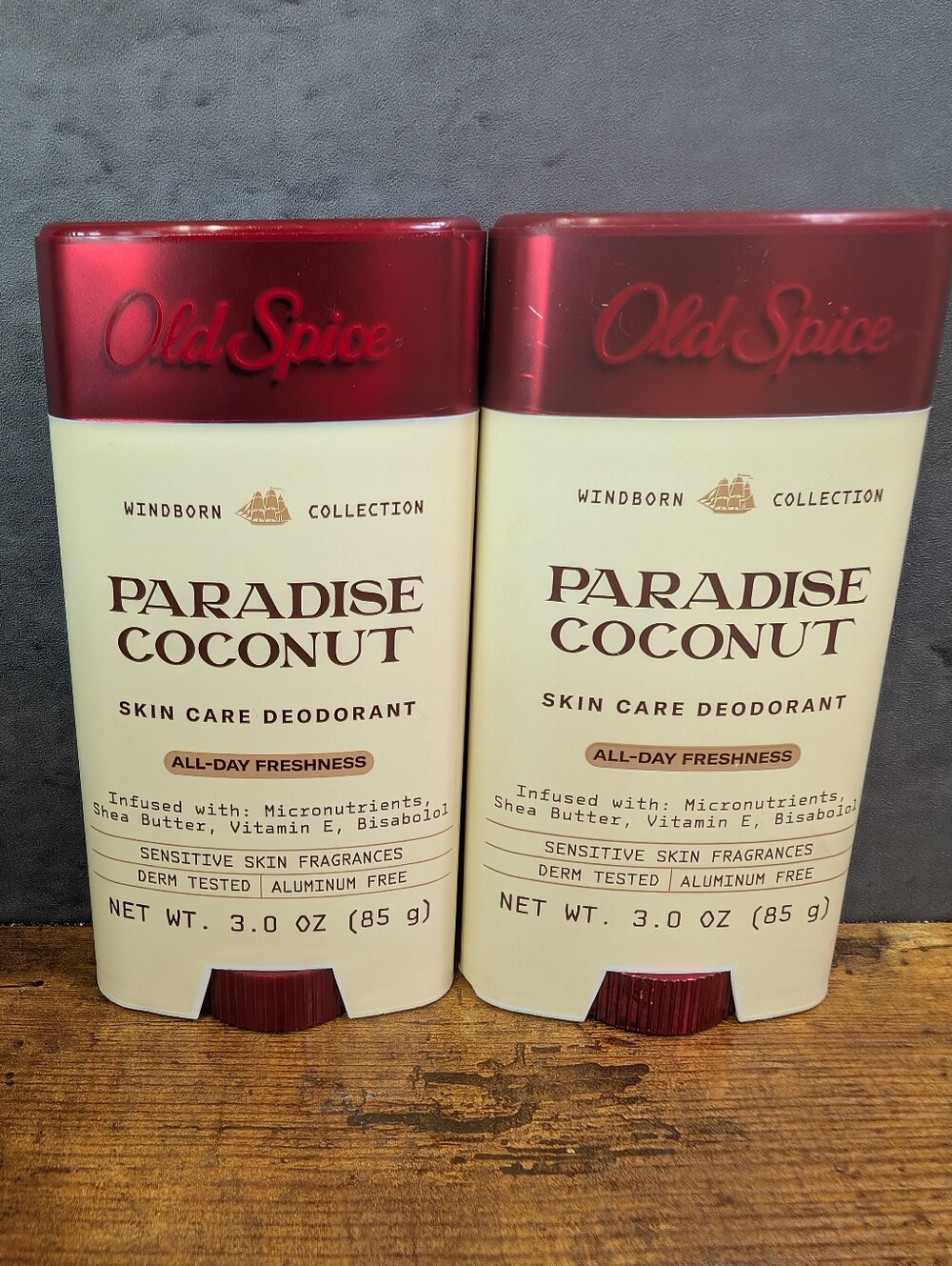 Old Spice Windborn Paradise Coconut Deodorant 3 oz 2 Pack Aluminum Free